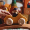 Grimm's Spiel u0026 Holz 12-24 Months|2 Years < Small Yellow Convertible - Wooden Toy Car