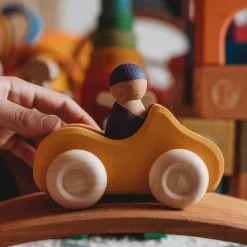 Grimm's Spiel u0026 Holz 12-24 Months|2 Years < Small Yellow Convertible - Wooden Toy Car