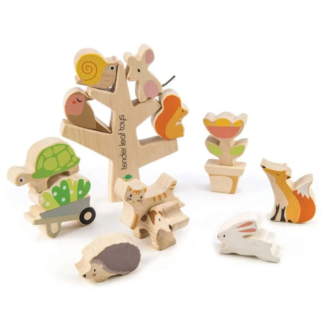 Tender Leaf Toys Wooden Toys|4 Years < Stacking Garden Friends Wooden Game