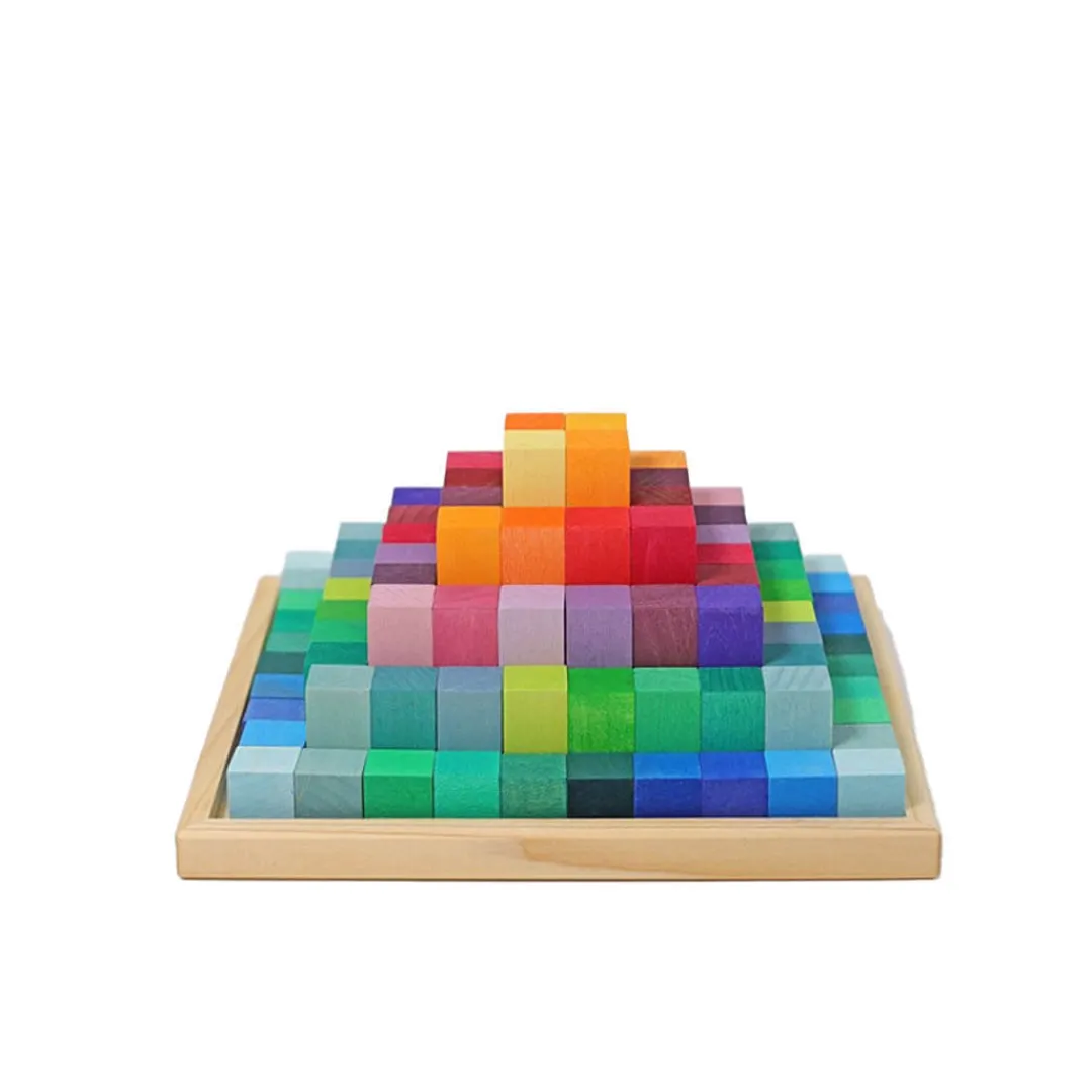 Grimm's Spiel u0026 Holz Early Learning|Wooden Toys < Stepped Pyramid Wooden Math Blocks