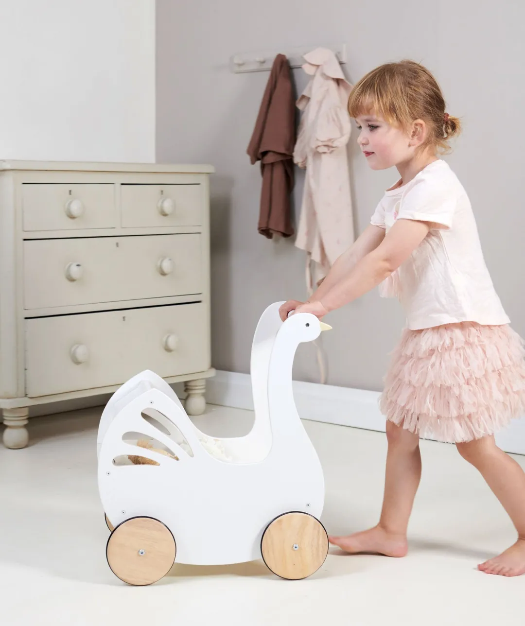 Tender Leaf 12-24 Months|Wooden Toys < Sweet Wooden Swan Doll Stroller