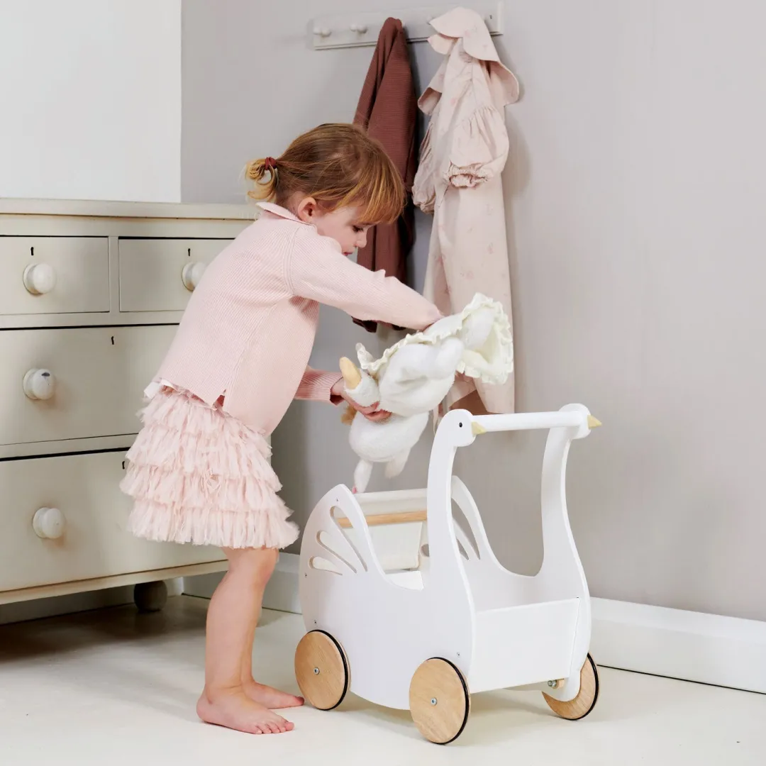 Tender Leaf 12-24 Months|Wooden Toys < Sweet Wooden Swan Doll Stroller