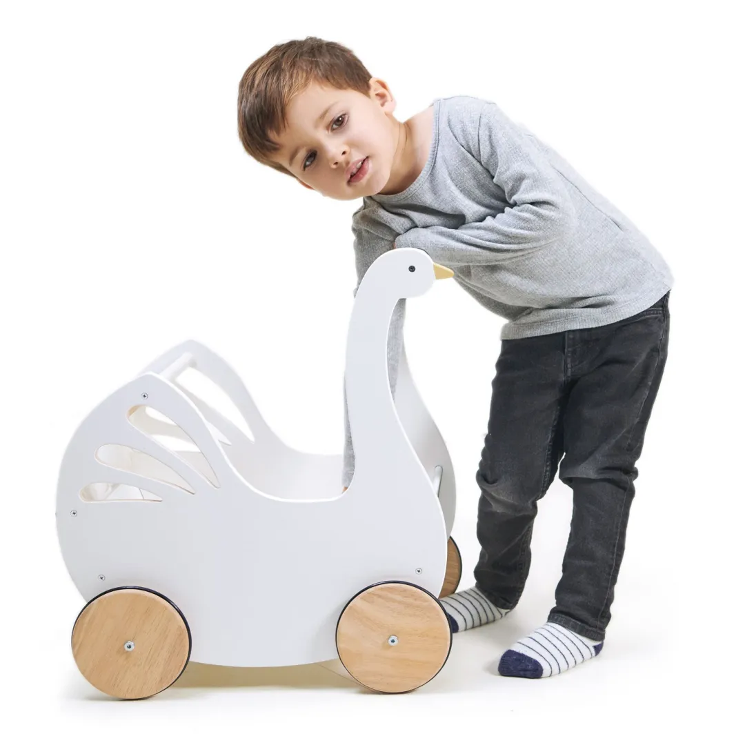 Tender Leaf 12-24 Months|Wooden Toys < Sweet Wooden Swan Doll Stroller