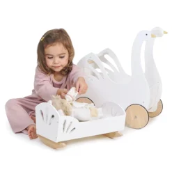 Tender Leaf Toys Wooden Toys|4 Years < Sweet Wooden Swan Dolly Bed