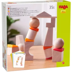 HABA Wooden Toys|4 Years < Teetering Towers Wooden Block Set