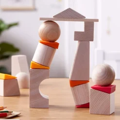 HABA Wooden Toys|4 Years < Teetering Towers Wooden Block Set