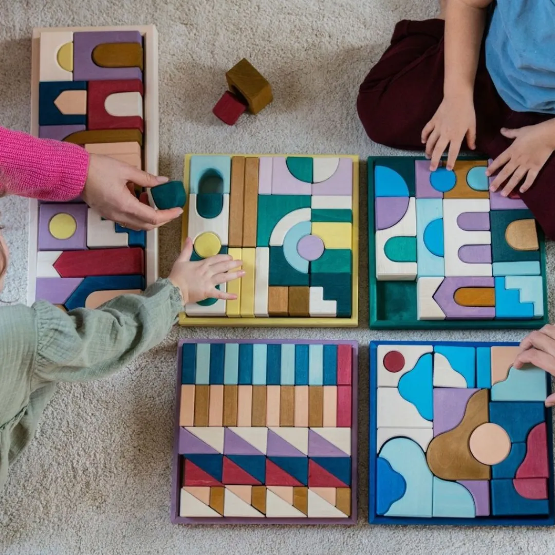 Grimm's Spiel u0026 Holz Wooden Toys|4 Years < Tiny Art Collection Block Sets