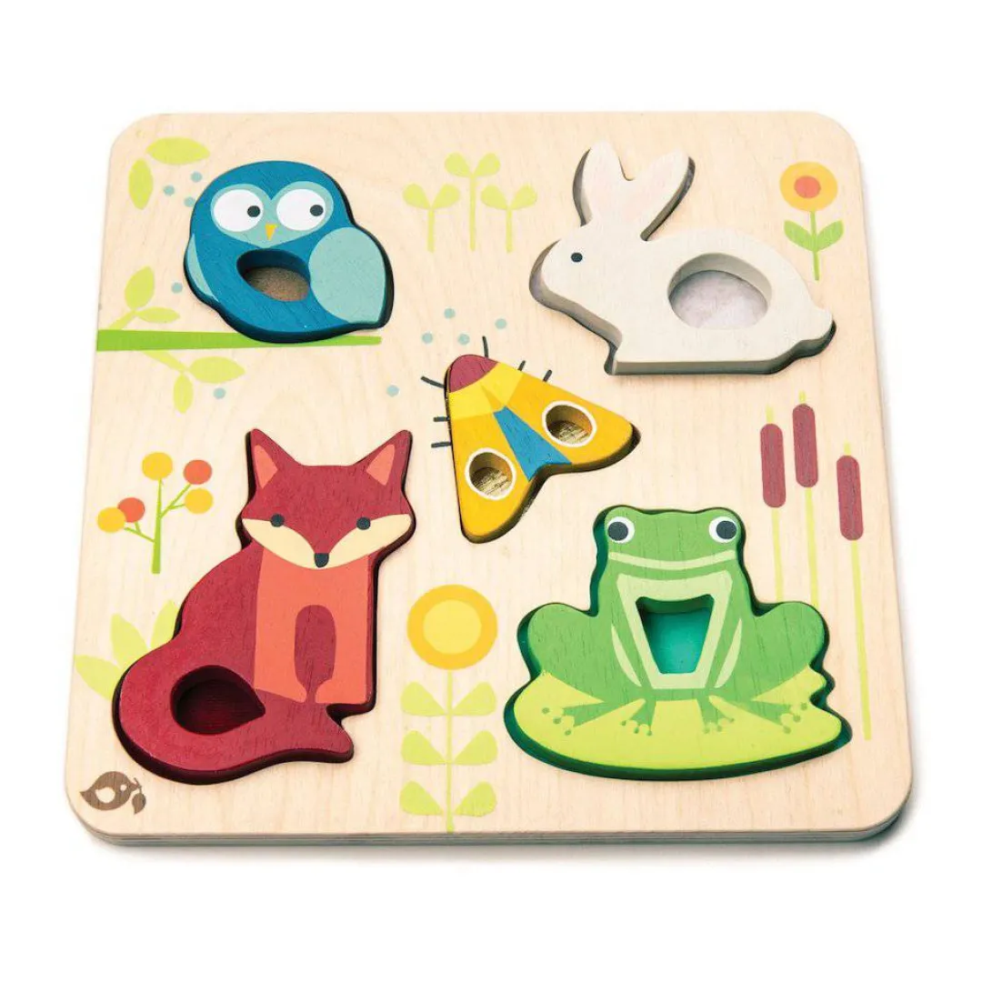 Tender Leaf Toys Early Learning|Wooden Toys < Touchy Feely Animal Puzzle