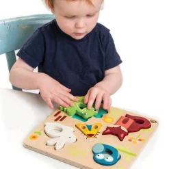 Tender Leaf Toys Early Learning|Wooden Toys < Touchy Feely Animal Puzzle