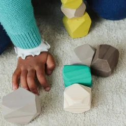 Miniland 12-24 Months|Wooden Toys < Towering Wooden Stones Block Set
