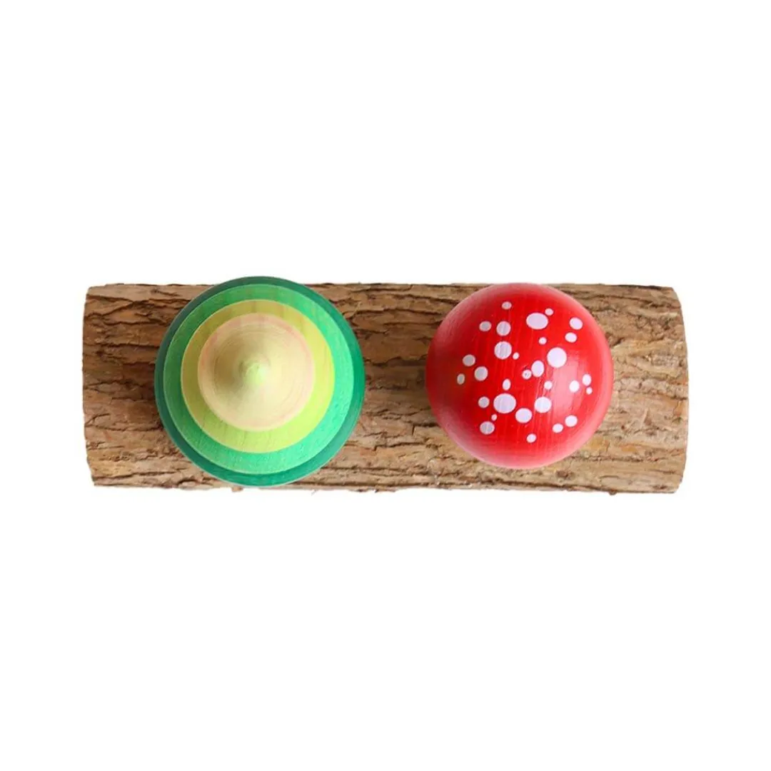 Mader Wooden Toys|4 Years < Tree & Mushroom Wooden Top Set