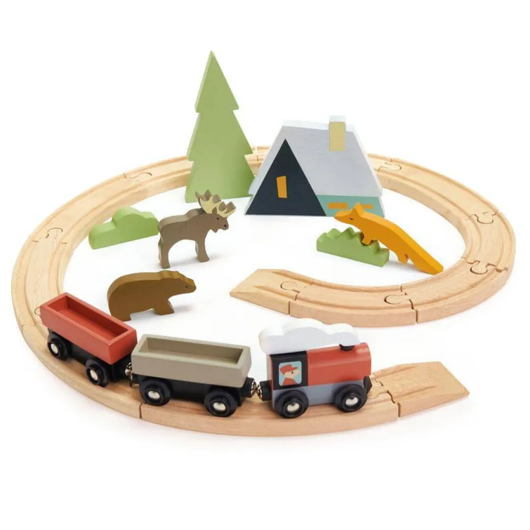 Tender Leaf Toys Wooden Toys|4 Years < Treetops Wooden Train Set