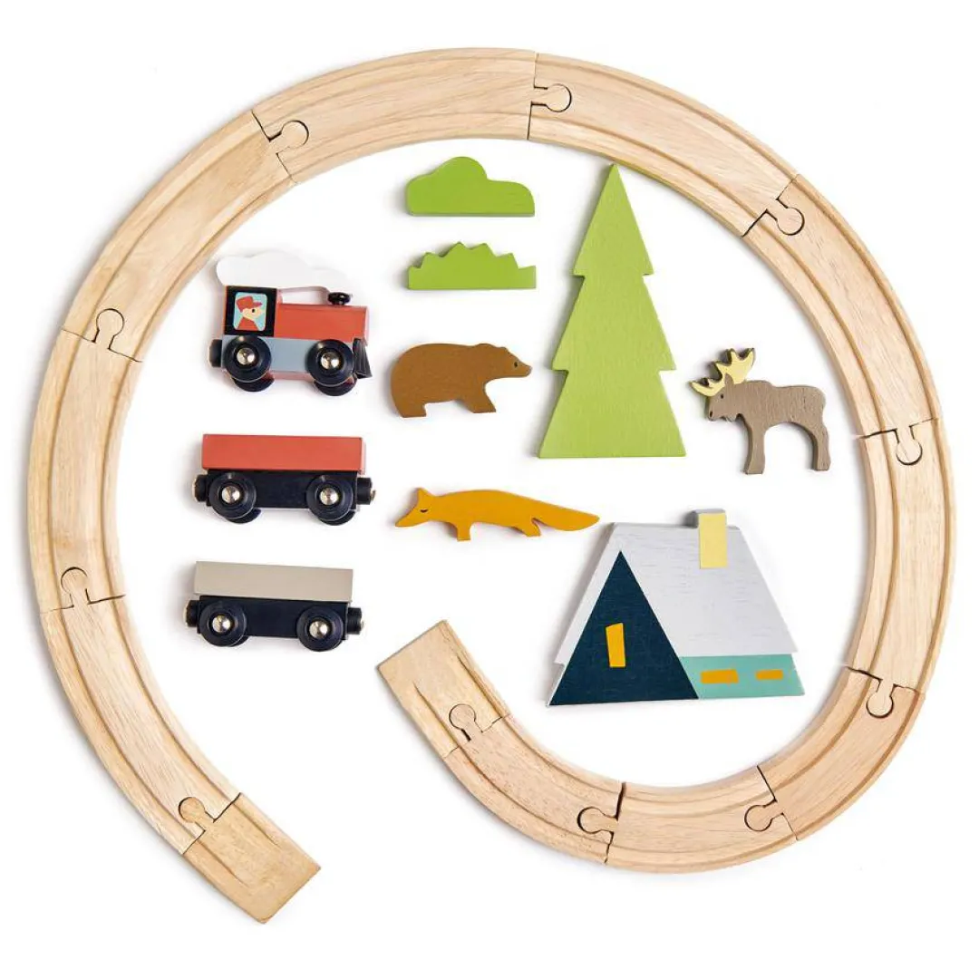 Tender Leaf Toys Wooden Toys|4 Years < Treetops Wooden Train Set