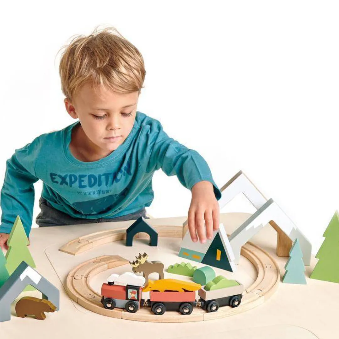 Tender Leaf Toys Wooden Toys|4 Years < Treetops Wooden Train Set