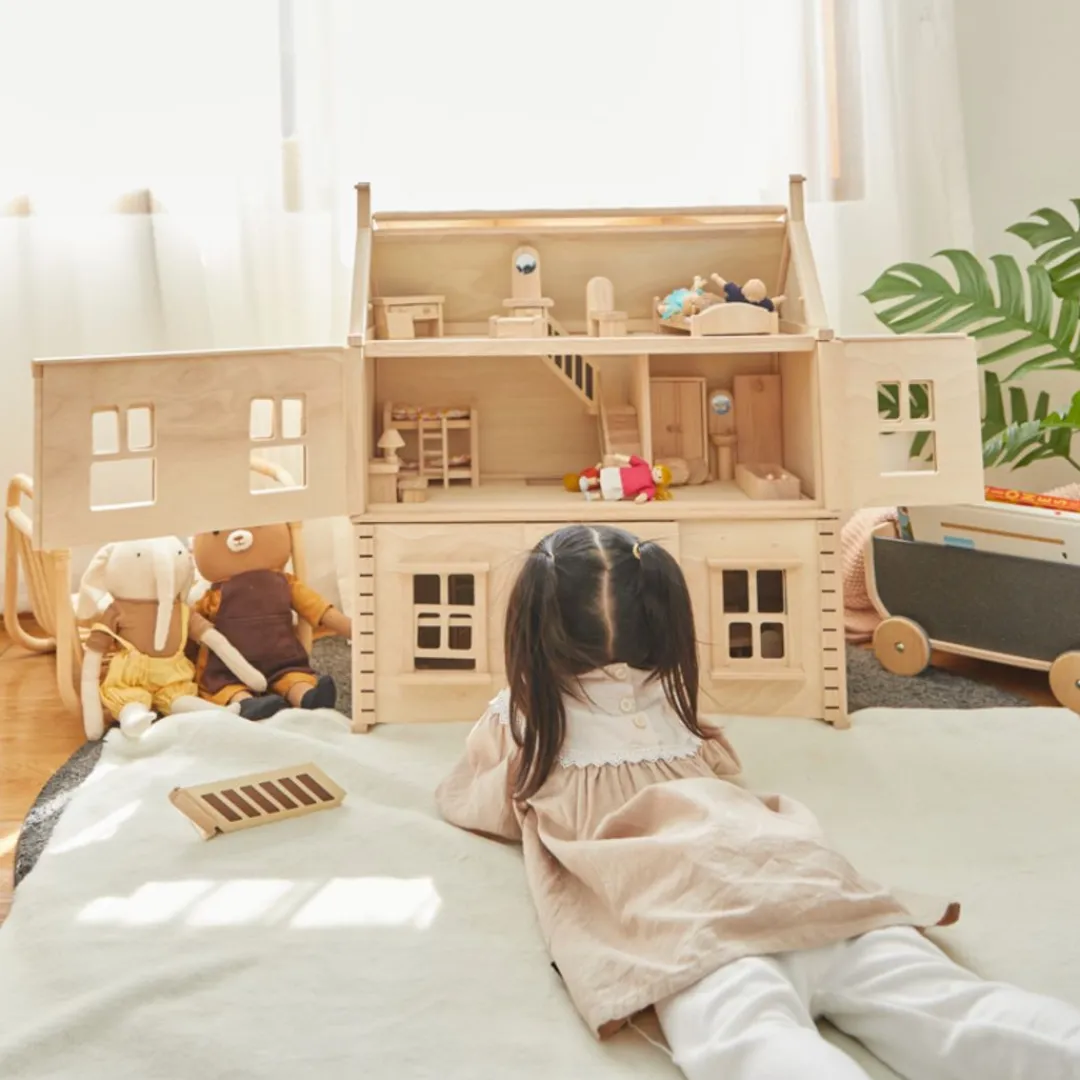 PlanToys USA Dollhouses|Wooden Toys < Victorian Wooden Dollhouse