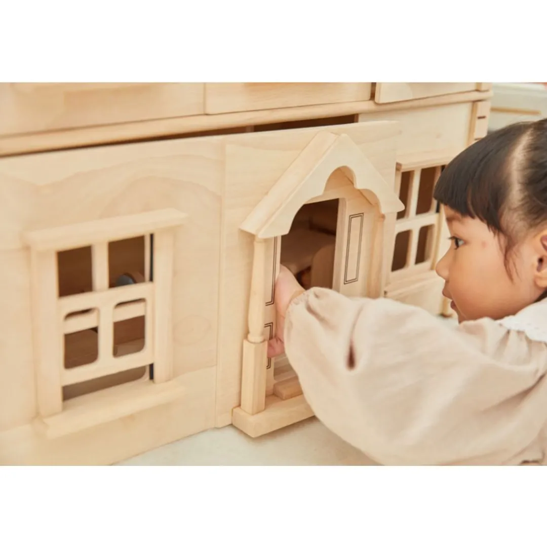 PlanToys USA Dollhouses|Wooden Toys < Victorian Wooden Dollhouse
