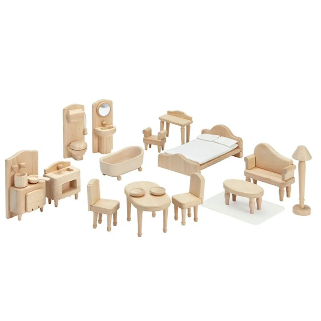 PlanToys USA 4 Years|3 Years < Victorian Wooden Dollhouse Furniture Set