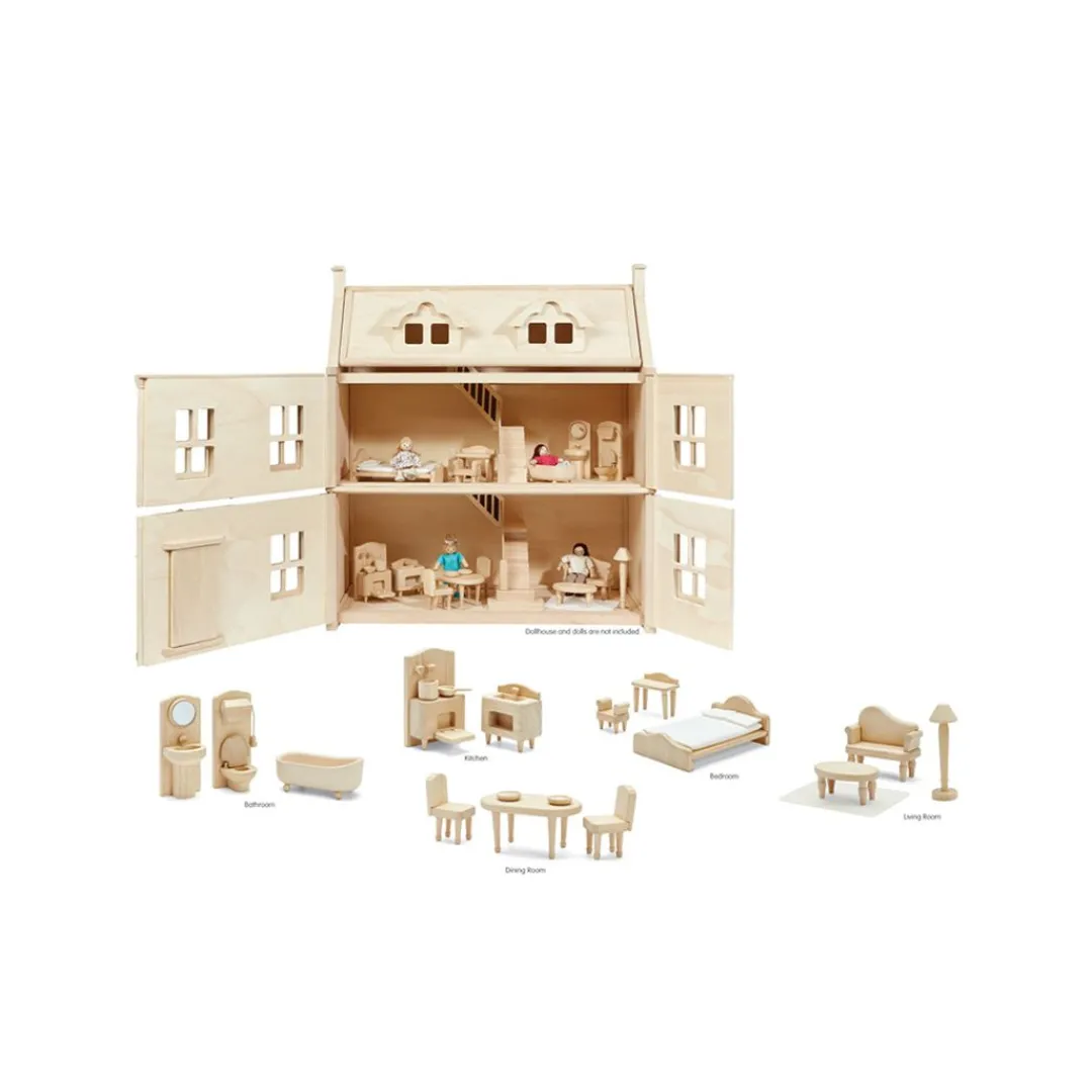 PlanToys USA 4 Years|3 Years < Victorian Wooden Dollhouse Furniture Set