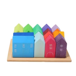 Grimm's Spiel u0026 Holz 12-24 Months|Wooden Toys < Village Building Blocks Set