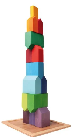 Grimm's Spiel u0026 Holz 12-24 Months|Wooden Toys < Village Building Blocks Set