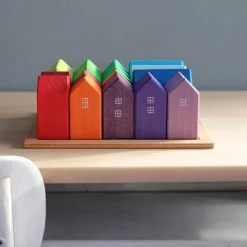 Grimm's Spiel u0026 Holz 12-24 Months|Wooden Toys < Village Building Blocks Set