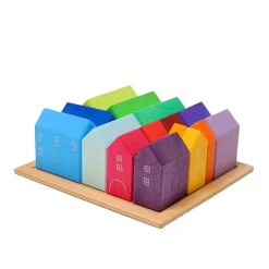 Grimm's Spiel u0026 Holz 12-24 Months|Wooden Toys < Village Building Blocks Set