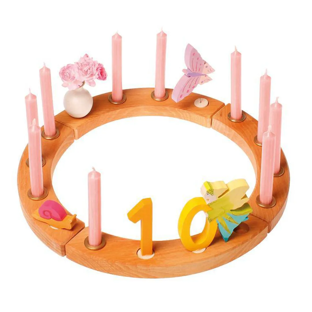 Grimm's Spiel u0026 Holz Handmade Toys|Wooden Toys < Waldorf Wooden Birthday Ring - 16 Holes