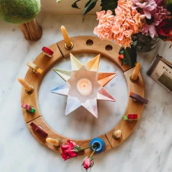 Grimm's Spiel u0026 Holz Handmade Toys|Wooden Toys < Waldorf Wooden Birthday Ring - 16 Holes