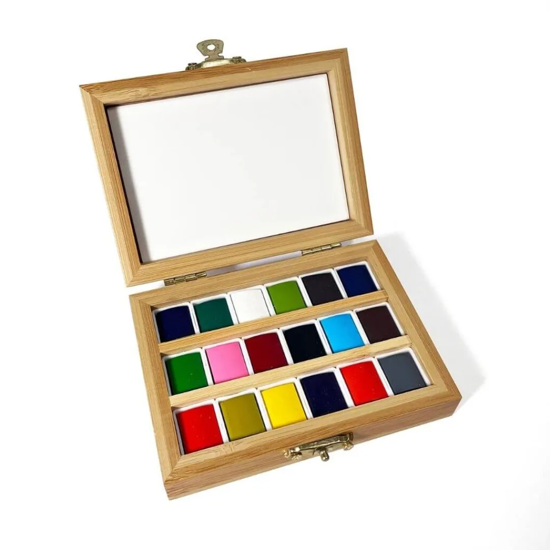 Eco-Kids 4 Years|3 Years < Watercolor Set in a Bamboo Box