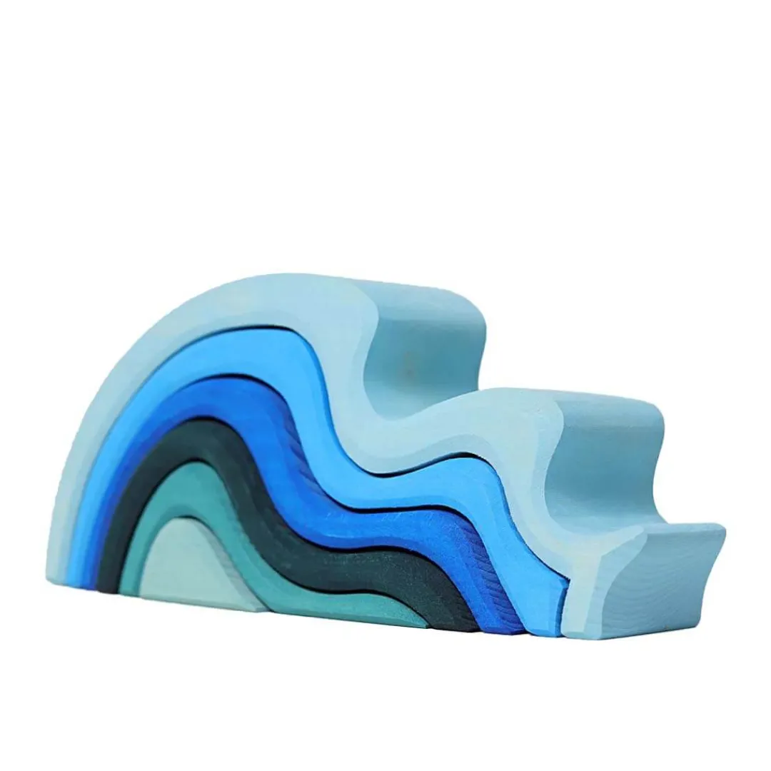 Grimm's Spiel u0026 Holz 12-24 Months|Wooden Toys < Water Waves Nesting Blocks