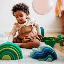 Grimm's Spiel u0026 Holz 12-24 Months|Wooden Toys < Water Waves Nesting Blocks
