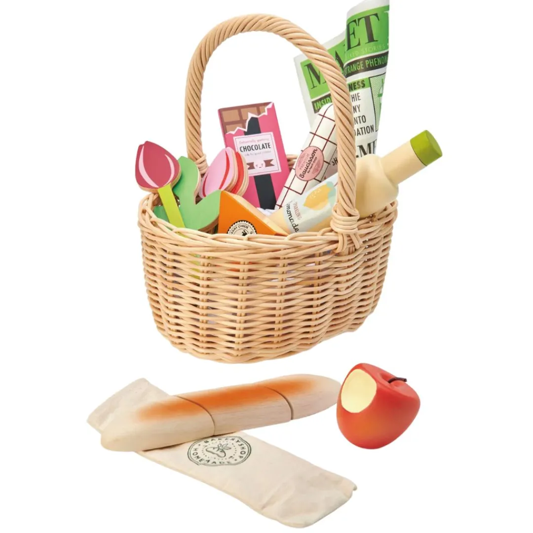 Tender Leaf Toys Wooden Toys|4 Years < Wicker Farmer's Market Shopping Basket