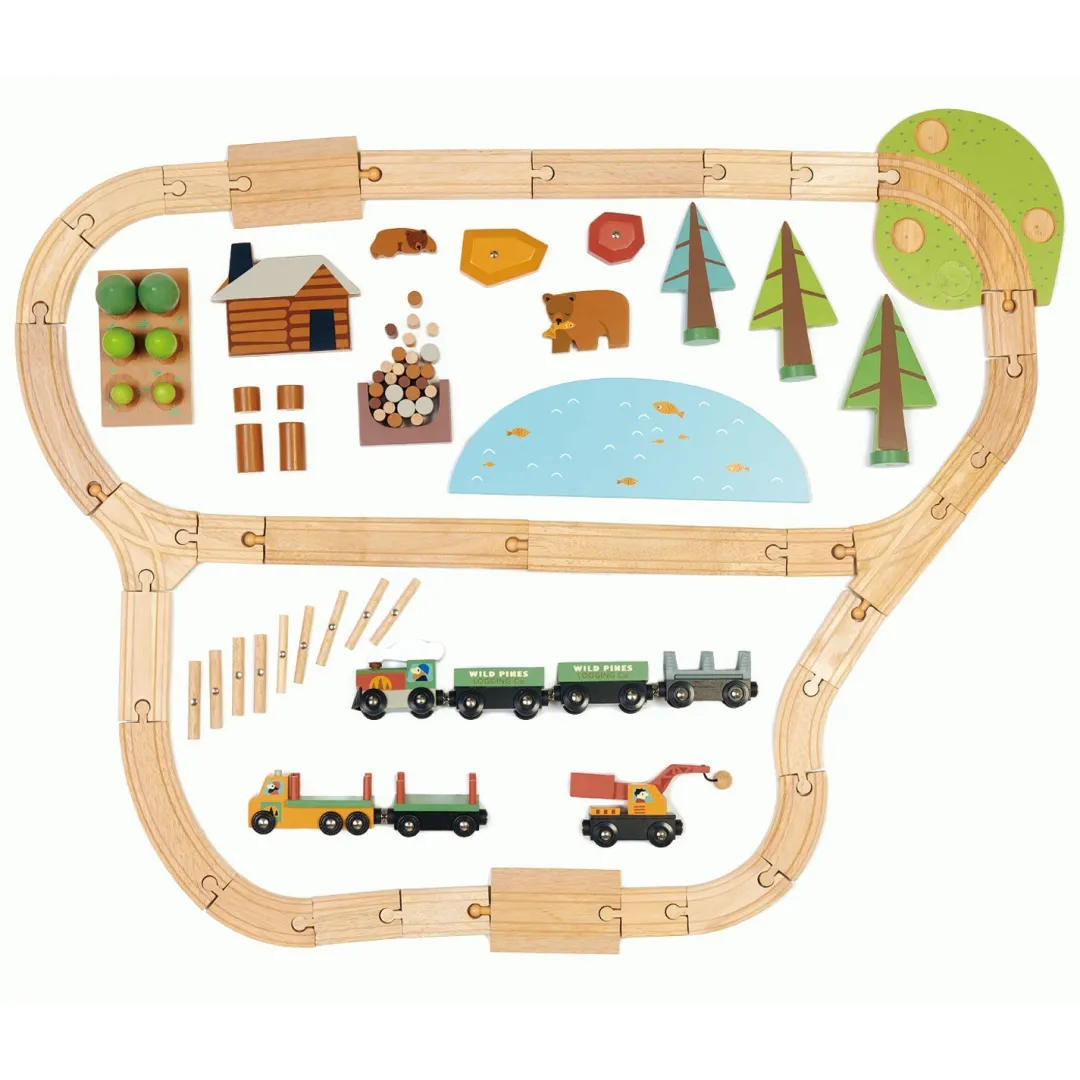 Tender Leaf Toys 4 Years|3 Years < Wild Pines Wooden Train Set