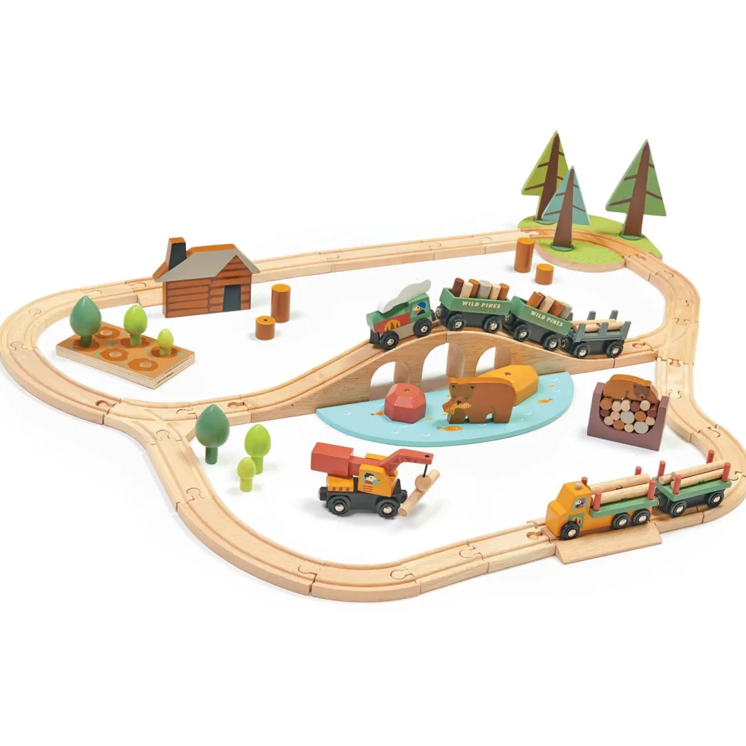 Tender Leaf Toys 4 Years|3 Years < Wild Pines Wooden Train Set