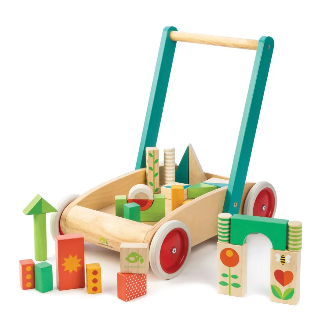 Tender Leaf 12-24 Months|Baby Walkers & Pull Toys < Wooden Baby Walker and Garden Blocks Set