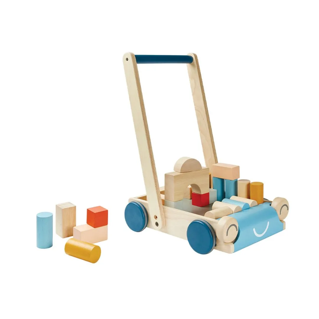 PlanToys USA 12-24 Months|Baby Walkers & Pull Toys < Wooden Baby Walker & Block Set