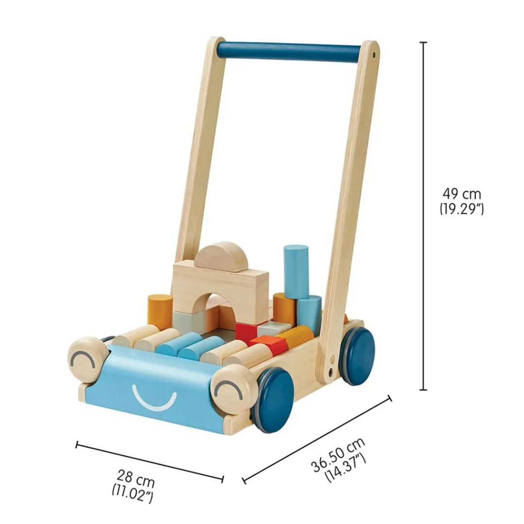 PlanToys USA 12-24 Months|Baby Walkers & Pull Toys < Wooden Baby Walker & Block Set