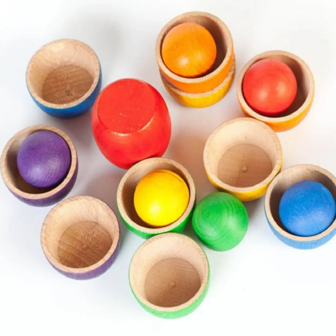 Grapat Wooden Toys|4 Years < Wooden Bowls & Balls Matching Game