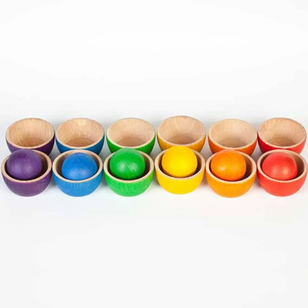Grapat Wooden Toys|4 Years < Wooden Bowls & Balls Matching Game