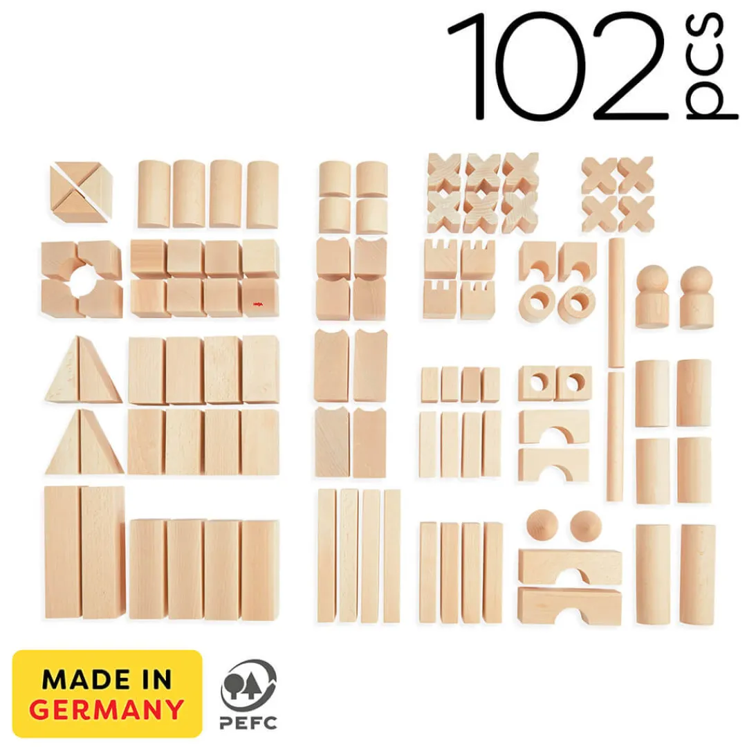 HABA Wooden Toys|4 Years < Wooden Building Blocks - Extra Large Set