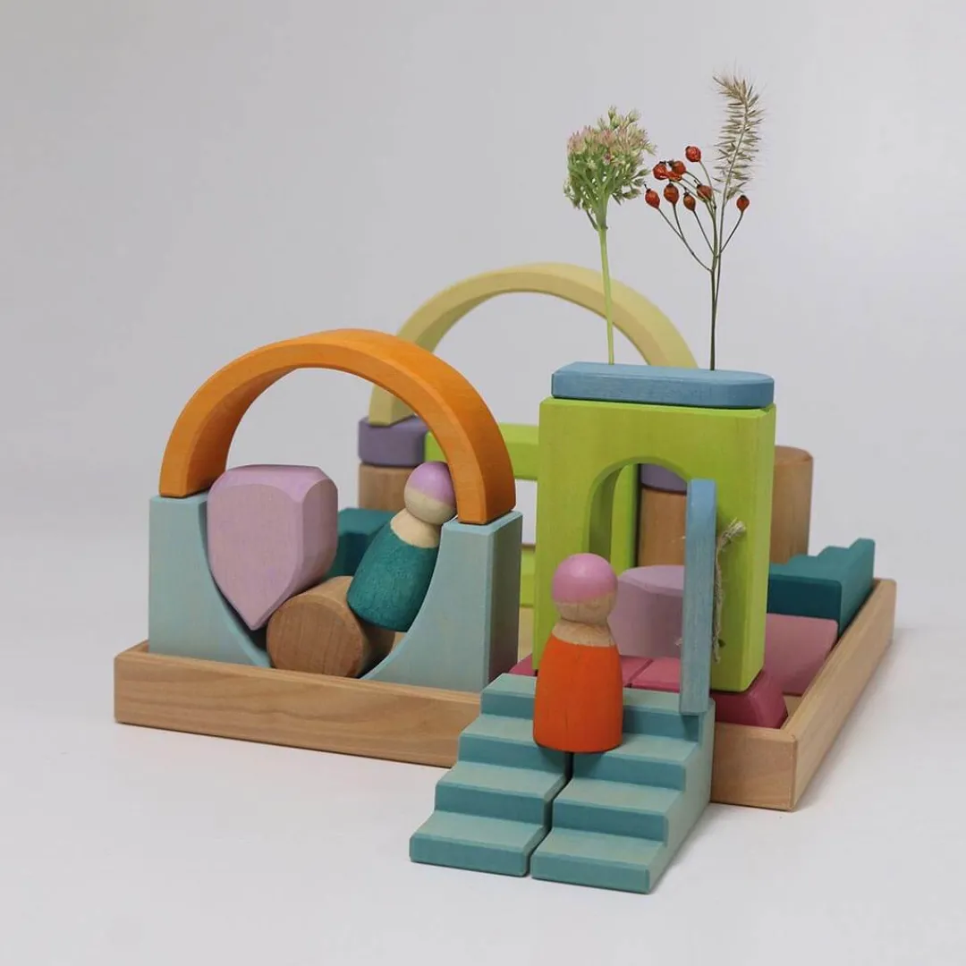 Grimm's Spiel u0026 Holz Wooden Toys|4 Years < Wooden Building World Cloud Play Set