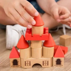 Miniland Wooden Toys|4 Years < Wooden Castle Building Blocks Set