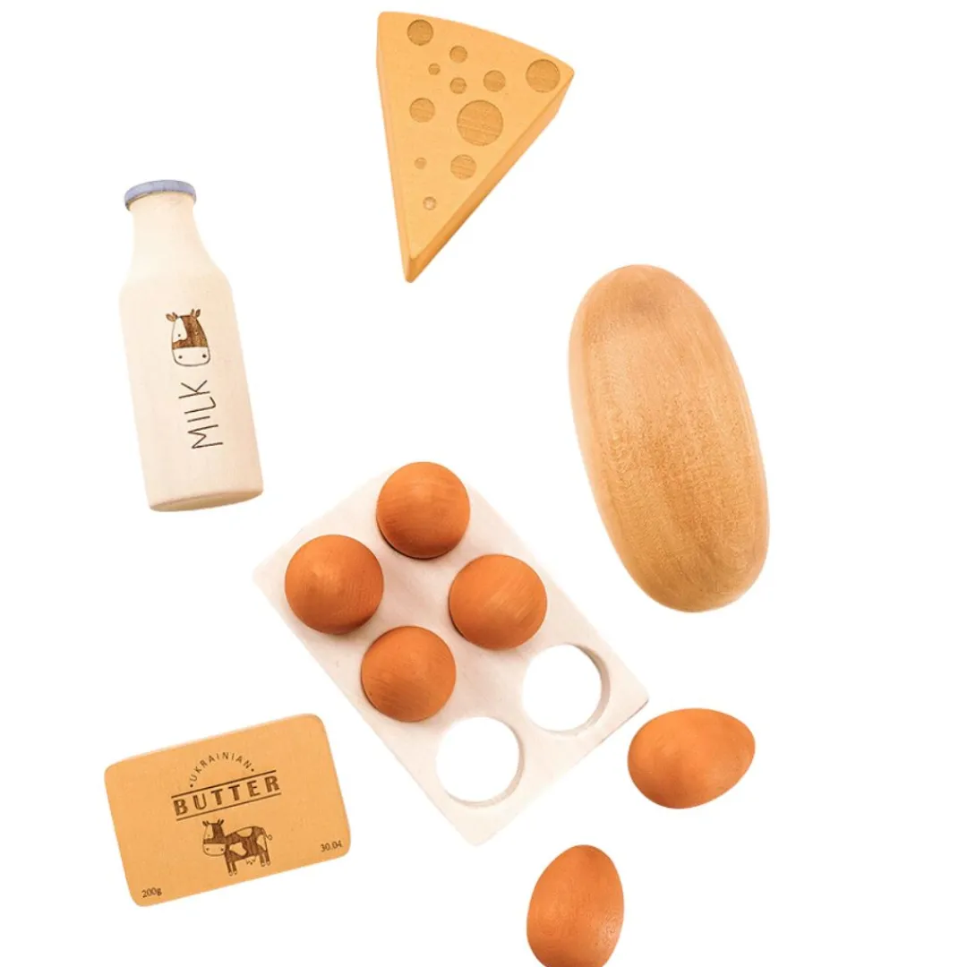 Sabo Wooden Toys|4 Years < Wooden Country Play Food Set