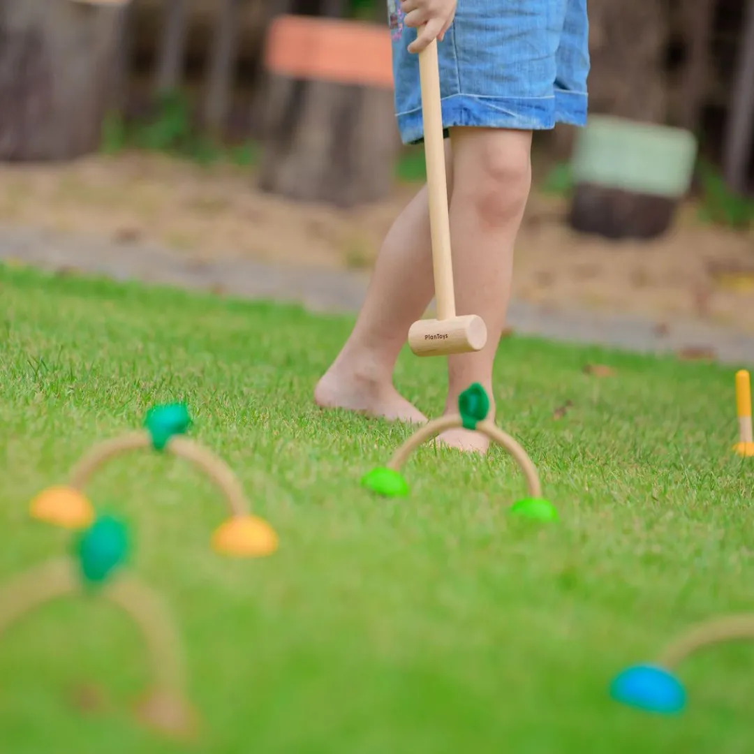 PlanToys USA Outdoor Toys|Wooden Toys < Wooden Croquet Set
