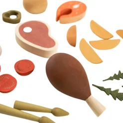 Sabo Wooden Toys|4 Years < Wooden Dinner Play Food Set