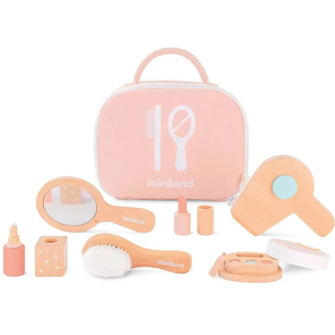 Miniland Dolls|4 Years < Wooden Doll Beauty Set