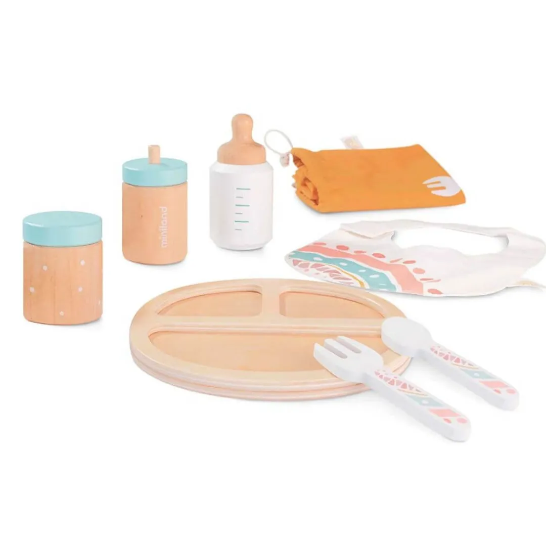 Miniland Dolls|4 Years < Wooden Doll Feeding Set