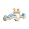 PlanToys Wooden Toys|4 Years < Wooden Dollhouse Furniture - Classic Living Room