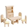 PlanToys Wooden Toys|4 Years < Wooden Dollhouse Furniture - Classic Dining Room