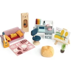Tender Leaf Toys Wooden Toys|4 Years < Wooden Dollhouse Study Furniture Set